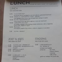 Lunch menu at Cafe De Ceuvel in Amsterdam