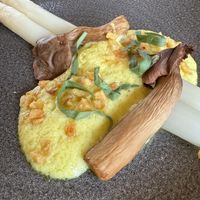 White asparagus   at Cafe De Ceuvel in Amsterdam