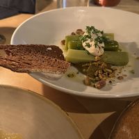 Leek Steamed in its Skin  at Cafe De Ceuvel in Amsterdam