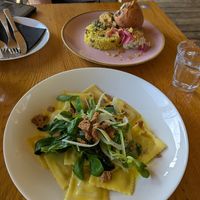 Lemon ravioli at Cafe De Ceuvel in Amsterdam