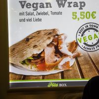 Example of wraps offered at Pita Box in Vienna