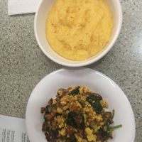 Golden breakfast scramble and yellow grits were tasty! at The Vineyard Vegetarian Cafe in Summerville