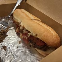 "Meatball” marinara sub  at Este Pizza in Park City