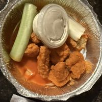 Vegan buffalo wings with vegan ranchh  at Este Pizza in Park City