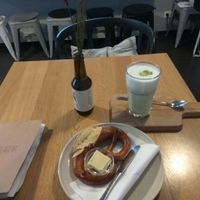 Matcha brezel brekkie at Cafe DA in Stuttgart