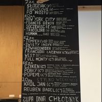 Menu at Bajgle Krola Jana in Szczecin