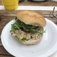 Chickpea salad bagel! at Bajgle Krola Jana in Szczecin