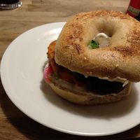 Sweet potato bagel at Bajgle Krola Jana in Szczecin