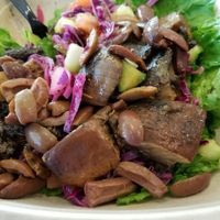 salad bowl with marinated mushrooms, olives, red cabbage etc. at ATL - Garbanzo Mediterranean Fresh - Concourse D in College Park