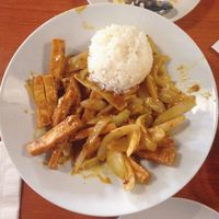 Curry Tofu at Small City Taphouse in Sandusky