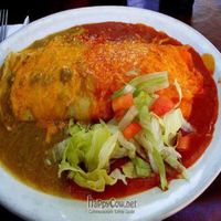 The 'Christmas' Burrito - Green & Red Chile Sauce  at El Patio in Albuquerque