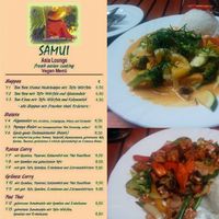 Vegane Karte at Samui Asia Lounge in Erlangen