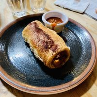Vegan sausage roll  at Ray Cafe in Brunswick