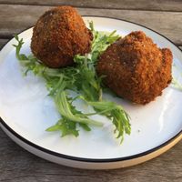 Deep fried vegan lasagna at Ray Cafe in Brunswick