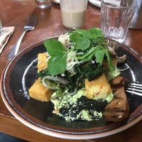 Yummy mushroom and chickpea dish at Ray Cafe in Brunswick