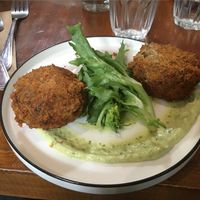 Fried lasagne poppers, signature dish right here! at Ray Cafe in Brunswick