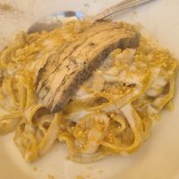 Vegan cheese pasta at Samelo Veg in Tenerife