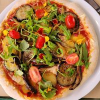 pizza with grilled vegetables at Samelo Veg in Tenerife