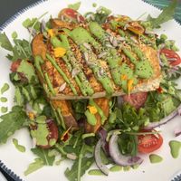 Tofu chop  at Samelo Veg in Tenerife
