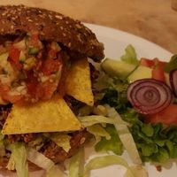 Great vegan Mexican burger at Hoezo in Leiden