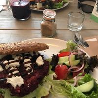 beetroot burger at Hoezo in Leiden