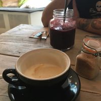 soya coffee at Hoezo in Leiden