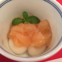 Dumplings with fruit sauce at SinSinTei in Nagoya
