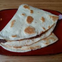 Vegan quesadilla with salsa at Trippy Taco  in St Kilda