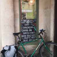 My bike after a ride to Bristol 🙂 at Chai Walla in Bath