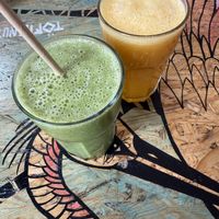 Smoothie and orange juicee  at Niebostan in Lodz