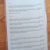 Menu at Niebostan in Lodz