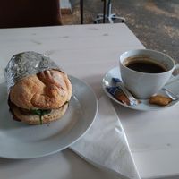 huge roll with tempeh at Niebostan in Lodz