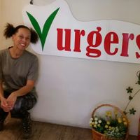 back wall at Green Vurgers in San Jose