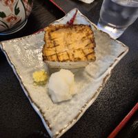 Grilled tofu at Yabuhan in Otaru