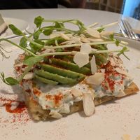 Delicious savory waffle! at BIOrganic Raw Cafe in Chisinau