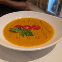 Tasty tomato soup at BIOrganic Raw Cafe in Chisinau