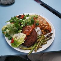 Big plate of food at Joe's Garage in Amsterdam