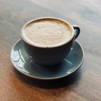 Oat milk Cappuccino with Thai Coffee ☕️   at Ghostlight Coffee in Dayton