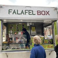 Front of cart at Yaffa Falafel Box - Food Trailer in West London