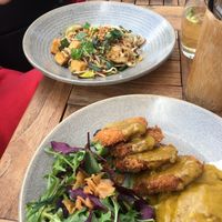 Katsu curry and pad thai at Wagamama in Frederiksberg