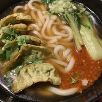 Spicy vegan ramen with gyoza   at Wagamama - Tivoli in Copenhagen