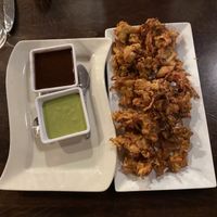 Vegetable pakora (gf and vegan) at Taaza Indian Cuisine in Roanoke