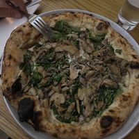 Pizza size (fork for scale)   at Double Zero in New York City