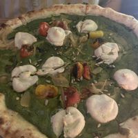 Basil sunflower pesto pizza  at Double Zero in New York City