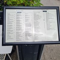 Menu at Double Zero in New York City