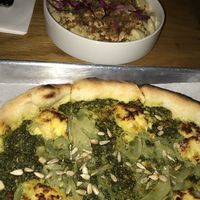 I’m not sure they have that creamy Mac and cheese type of pasta anymore but it was really tasty! However this basil pesto pizza is one of the BEST vegan foods I’ve had in the c at Double Zero in New York City