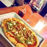 Sausage Pizza (no longer on their menu) paired with Sangiovese. at Double Zero in New York City