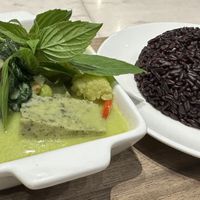 Green curry with black rice    at Veganerie Concept - Benjasiri Park in Bangkok