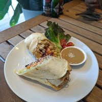 Chickpea wrap at Veganerie Concept - Benjasiri Park in Bangkok