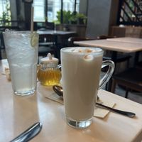 Soy caramel and limeade  at Veganerie Concept - Benjasiri Park in Bangkok
